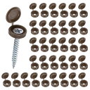 M METERXITY 100個入り プラスチック製ヒンジ付きねじカバーキャップ 3 mm シャッタースクリューとキャップ 折りたたみスナップワッシャーカバー ワッシャーフリップ保護カバーM3 M4 M5スクリューヘッド【コーヒー茶色】