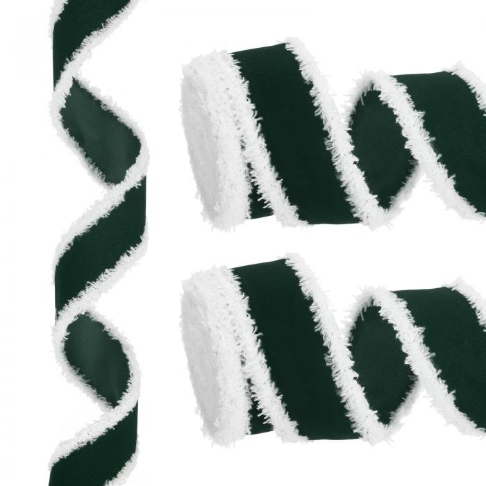 PATIKIL 12ヤード x 38.1 mm クリスマスリボン ベロアリボン ギフトラッピングリボン クラフト バースデー 結婚式 フェスティバル ホリデー装飾 緑