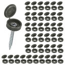 M METERXITY 200パック プラスチック製ヒンジ付きねじカバーキャップ 4mm シャッタースクリューとキャップ 折りたたみスナップワッシャーカバー ワッシャーフリップ保護カバーM3 M4 M5スクリューヘッド【ダークグレー】