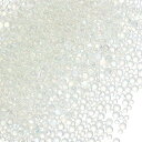 PATIKIL 1-3 mm ミニガラスバブルビーズ 200g 小さな虹色ビーズ 穴なし 水滴ボール DIYクラフト ネイルアート レジン フィラー用 ホワイト