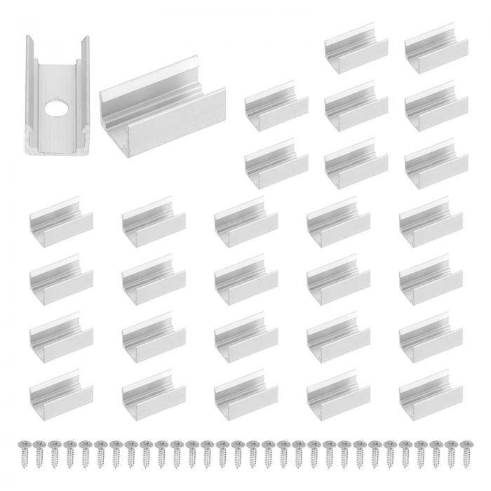 PATIKIL ネオンロープライト取り付けブラホルダーストラップ 30個ネオンLEDライトアルミ取り付け固定ク..
