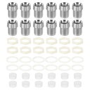 PATIKIL 8mm 発光ダイオードホルダー 40個 プラスチッククロームメッキLEDホルダークリップ取り付け ブ ラケットソケットキャップナット ランプ電球ベゼルマウントパネルLEDディスプレイ用 シルバー