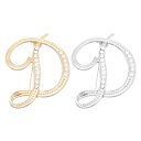PATIKIL ブローチピン アルファベット 2個 イニシャル レター D ラインストーンブローチ メタル 水晶 英字A-Zピン 女性 胸元 アクセント ギフト...