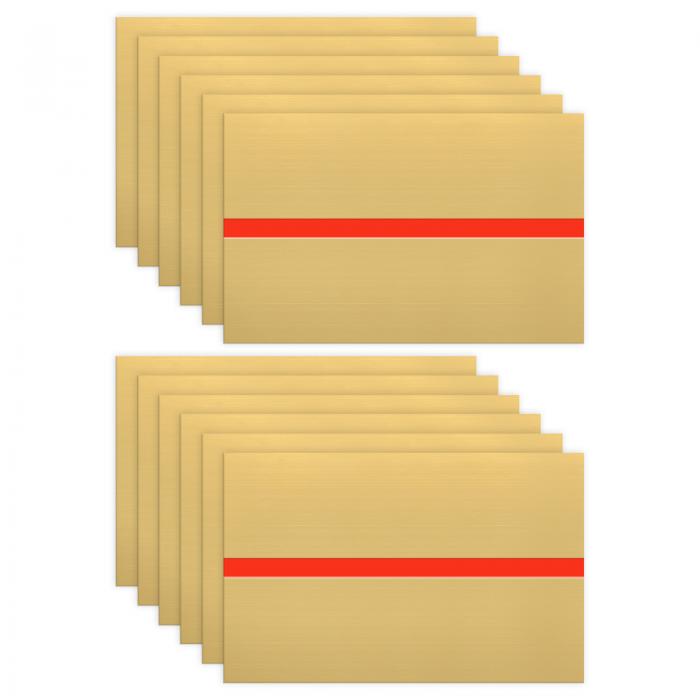 M METERXITY 12パック ダブルカラーレー ザー彫刻空白7x11" 1.3 mm厚 A B Sプラスチックシート 名前プレート/ヤードサイン/レー ザーカッティング/DIY彫刻/クラフト用 彫刻素材[つや消し金色/レッド]