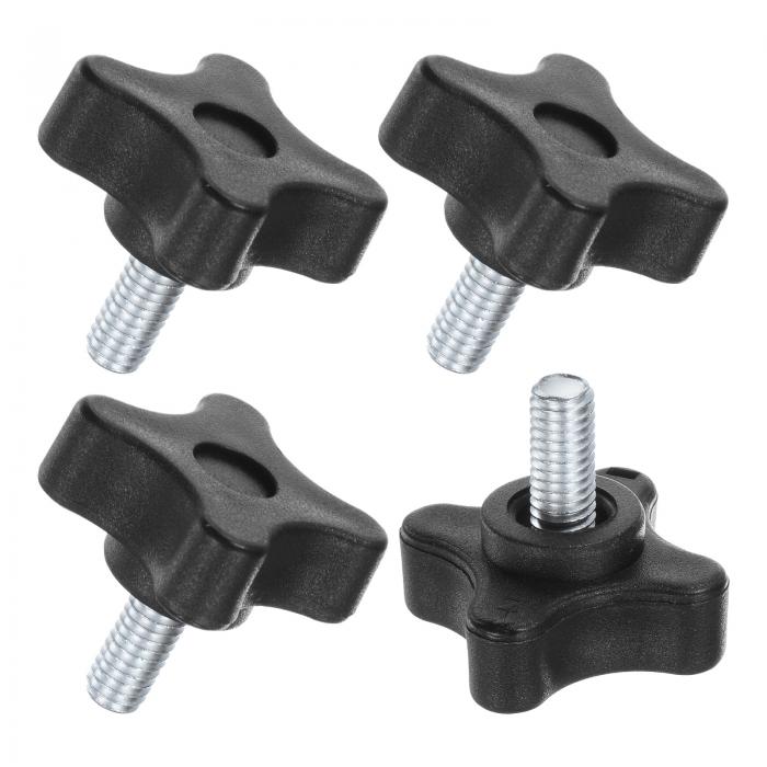 M METERXITY スタークランプノブ 4個パック M6x12mm 雄ねじ 手締めネジ 機械/電子機器/家具/傘ベース用..