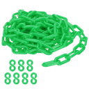 PATIKIL 緑プラスチックチェーン 16フィート8mm安全バリアチェーン クラウドコントロール 列線 駐車場 フェンス ゲート コンサート 建設現場 装飾用