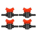 M METERXITY 4パック バーブボールバルブ 3/8" ドリップチュービング用 プラスチック製インラインボールバルブシャットオフスイッチ 灌漑/温室/水族館用 バーブ ロックドリップ灌漑フィッティング