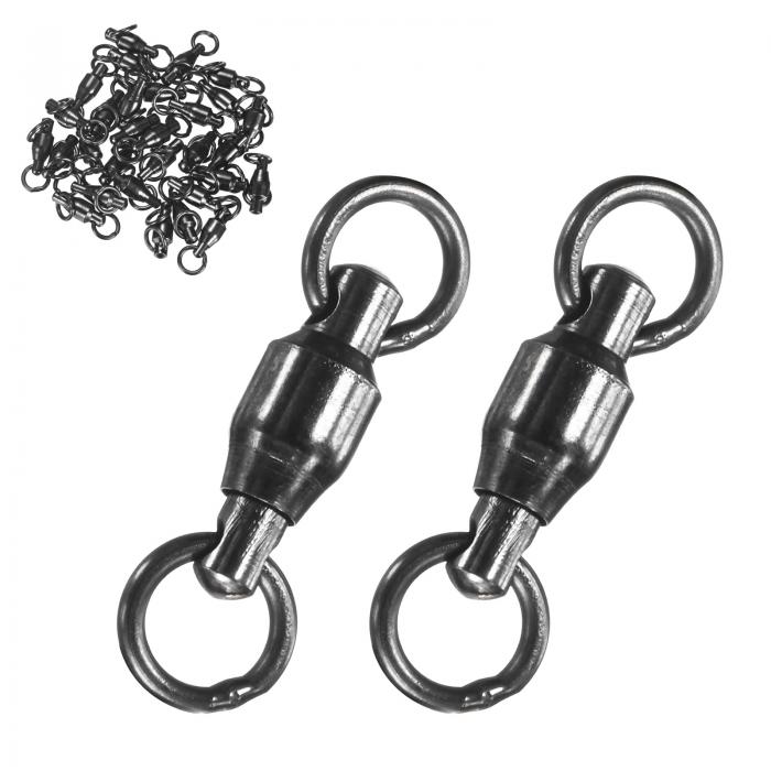 M METERXITY 30パック ボールベアリングフィッシングスワイベル 0＃0.59"（15mm）ステンレススチール製..