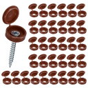 M METERXITY 100個入り プラスチック製ヒンジ付きねじカバーキャップ 4mm シャッタースクリューとキャップ 折りたたみスナップワッシャーカバー ワッシャーフリップ保護カバーM3 M4 M5スクリューヘッド【ダーク茶色】