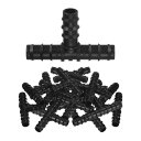 M METERXITY 20個入り ドリップ灌漑バーブ継手 3/8"ティーズチューブ接続プラスチックカップリング灌漑部品 庭園/温室/水族館/花ポット用 ドリップパイプアクセサリー