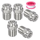 M METERXITY 表面洗浄チップ 5個パック - 0度 1/4" NPT オス 高圧洗浄機ノズル クリーナーノズル交換用 ステンレススチール シーリングテープ付き ウォーターガンに適用 (1.311mmオリフィス)