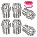 M METERXITY 6個パック 表面洗浄チップ - 0度 1/4" NPT オス 高圧洗浄機ノズル クリーナーノズル交換用 ステンレススチール シーリングテープ付き ウォーターガンに適用 (1.311mmオリフィス)