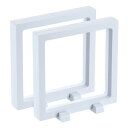 uxcell 2個 3D浮動ディスプレイケース 5.5 x 5.5 x 0.8