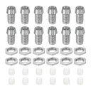 PATIKIL 3 mm 発光ダイオードホルダー 40個 プラスチッククロームメッキLEDホルダークリップ取り付け ブ ラケットソケットキャップナット ランプ電球ベゼルマウントパネルLEDディスプレイ用 シルバー