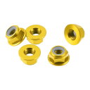 Motoforti 5個M6*1.0車用フランジナットアルミニウム合金 プラスチックゴムリングフラットヘックス逆転ロックフランジナット滑り止めロックフランジ6.6mm/0.26"