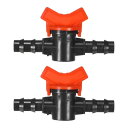 M METERXITY 2パック バーブボールバルブ 5/8" ドリップチュービング用 プラスチック製インラインボールバルブシャットオフスイッチ 灌漑/温室/水族館用 バーブ ロックドリップ灌漑フィッティング