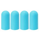 PATIKIL 旅行用のシリコン製ボトルカバー、直径1.08インチ、4個入り、リーク防止再利用可能な中サイズトイレタリースリーブ、ローションシャンプーコンテナ用の旅行必需品、ブルー