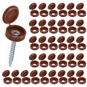 M METERXITY 100個入り プラスチック製ヒンジ付きねじカバーキャップ 6mm シャッタースクリューとキャップ 折りたたみスナップワッシャーカバー ワッシャーフリップ保護カバーM3 M4 M5スクリューヘッド【ダーク茶色】