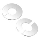 M METERXITY 2パック ウォール スプリットフランジ 1.6"/40mm ODパイプ用304ステンレススチールエスカッションプレートラウンドセルフアドヘーシブプラムビングカバープレート 水管/蛇口用