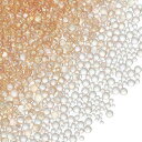 PATIKIL 200g 1-3 mm ガラスバブルビーズ 虹色 穴なし 水滴ボール シャンパン