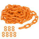 PATIKIL オレンジ プラスチックチェーン 16フィート8mm 安全バリアチェーン クラウドコントロール 列線 駐車場 フェンス ゲート コンサート 建設現場 装飾用
