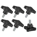 M METERXITY スタークランプノブ 6個パック M10x20mm 雄ねじ手締めネジ 機械/電子機器/家具/傘ベース用 機械ハンドル交換用 [50mm 黒...