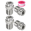M METERXITY 表面洗浄チップ 4個パック - 15度 1/4" NPT オス 高圧洗浄機ノズル クリーナーノズル交換用 ステンレススチール シーリングテープ付き ウォーターガンに適用 (オリフィス0.977mm)