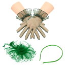 PATIKIL ファシネーターハットクリップセット ヘアクリップとショートフローラルレースグローブティーパーティーフェイスベールハットヴィンテージヘッドウェアウ...