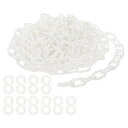 PATIKIL プラスチックチェーンリンク 30フィート 安全チェーン バリア クラウドコントロール 列線 駐車場 フェンス ゲート コンサート デコレーション用 白いプラスチックチェーン
