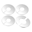 M METERXITY 2"/50mm ODパイプ用 4個入りウォール スプリットフランジ 304ステンレススチールエスカッションプレートラウンドセルフアドヘーシブプラムビングカバープレート 水管/蛇口用