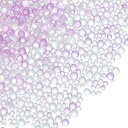 PATIKIL 1-3 mm ミニガラスバブルビーズ 200g 小さな虹色ビーズ 穴なし 水滴ボール DIYクラフト ネイルアート レジン フィラー用 パープル...