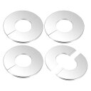 M METERXITY 4パック 壁用スプリットフランジ 1.6"/40mm ODパイプ用304ステンレススチールエスカッションプレートラウンドセルフアドヘーシブプラムビングカバープレート 水管/蛇口用