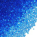 PATIKIL 1-3 mm ミニガラスバブルビーズ 200g 小さな虹色ビーズ 穴なし 水滴ボール DIYクラフト ネイルアート レジン フィラー用 ブルー