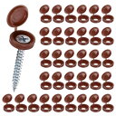 M METERXITY 100個入り プラスチック製ヒンジ付きねじカバーキャップ 5mm シャッタースクリューとキャップ 折りたたみスナップワッシャーカバー ワッシャーフリップ保護カバーM3 M4 M5スクリューヘッド【ダーク茶色】