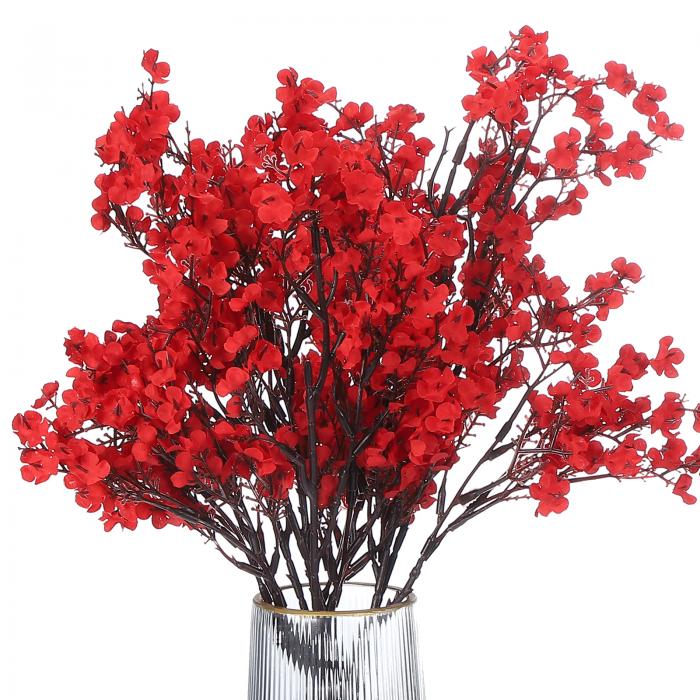 PATIKIL 人工の花、6個のヨーロッパの偽の花DIYブーケ偽の花、家庭用ガーデンキッチンデコレーションウェディングパーティーデコレーションレッド