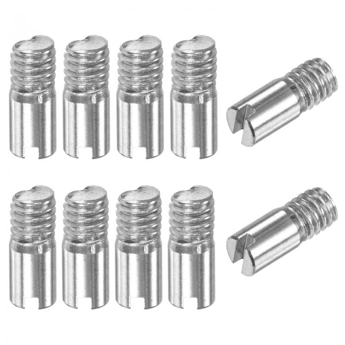 M METERXITY 10パックM4 x 10mmスロット付き円筒ピンダウエル 304ステンレス鋼外部スレッド位置決めピン金属デバイス/木製プロジェクト用平行ピン シルバートーン