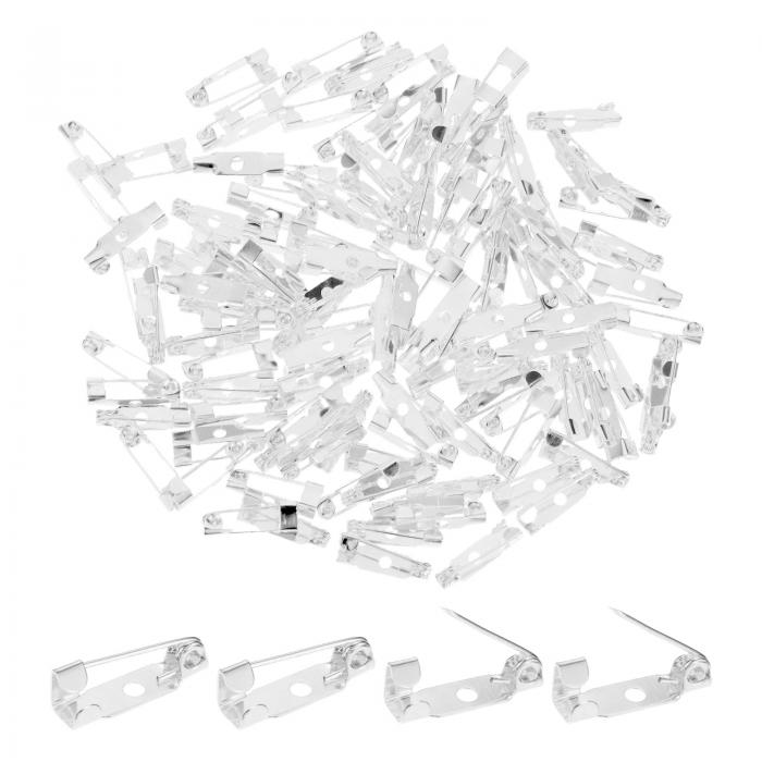 M METERXITY 120パック バーピン 0.6" ブローチピンバック ス バッジ/ネームタグ/コサージュ/DIYクラフ..