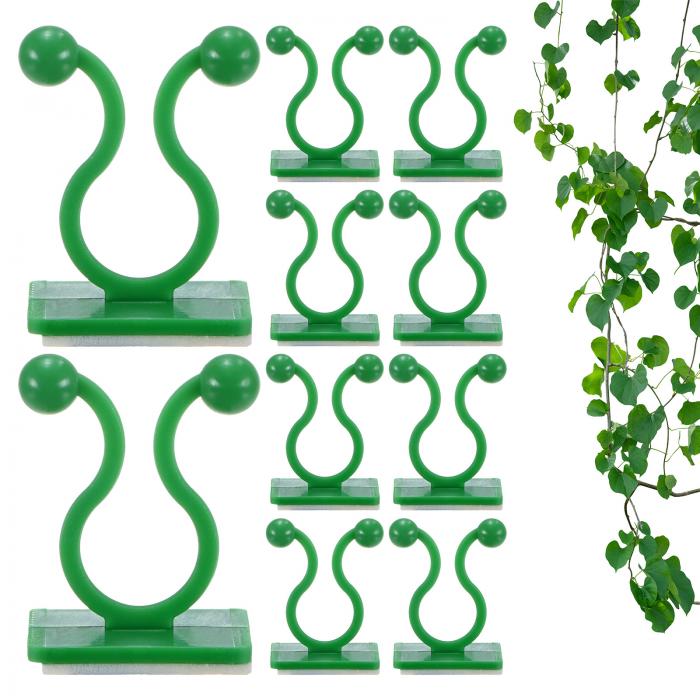 M METERXITY 100パック プラスチック製植物壁クリップ 10mm/0.39" ガーデン野菜植物ツタ壁クリップステ..