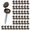 M METERXITY 200個入り プラスチック製ヒンジ付きねじカバーキャップ 5mm シャッタースクリューとキャップ 折りたたみスナップワッシャーカバー ワッシャーフリップ保護カバーM3 M4 M5スクリューヘッド【コーヒー茶色】