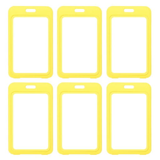 PATIKIL 6パック クリアバッジホルダー、プラスチックIDバッジホルダー ダブルサイドウィンドウ 垂直IDプロテクター クリップ クレジットカード 近接キーカード用、イエロー PATIKIL 6パック クリアバッジホルダー、プラスチックIDバッジホルダー ダブルサイドウィンドウ 垂直IDプロテクター クリップ クレジットカード 近接キーカード用、イエロー