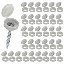 M METERXITY 100個入り プラスチック製ヒンジ付きねじカバーキャップ 6mm シャッタースクリューとキャップ 折りたたみスナップワッシャーカバー ワッシャーフリップ保護カバーM3 M4 M5スクリューヘッド【ライトグレー】