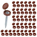 M METERXITY 100パック プラスチック製ヒンジ付きねじカバーキャップ 3 mm シャッタースクリューとキャップ 折りたたみスナップワッシャーカバー ワッシャーフリップ保護カバーM3 M4 M5スクリューヘッド【ダーク茶色】