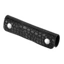 uxcell 1個 ハンドバッグハンドルラップカバー PUレザークロコダイル柄パースストラップラップカバーラゲッジグ リッププロテクター(13x10cm 黒)