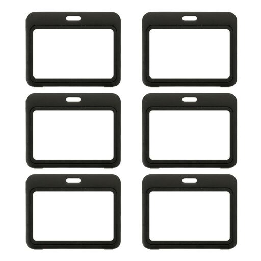 PATIKIL 6パック クリアバッジホルダー、プラスチックIDバッジホルダー ダブルサイドウィンドウ 横型IDプロテクター クリップ クレジットカード 近接キーカード用、黒 PATIKIL 6パック クリアバッジホルダー、プラスチックIDバッジホルダー ダブルサイドウィンドウ 横型IDプロテクター クリップ クレジットカード 近接キーカード用、黒