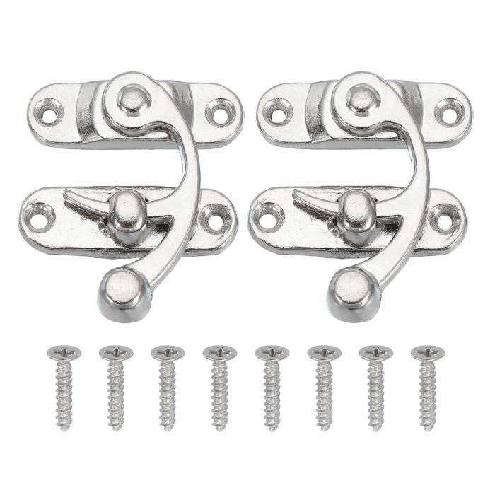 PATIKIL 木製ボックスハスプラッチ41x36mm 2個ビンテージロッククラスプス イングアームラッチフックハ..