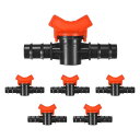 M METERXITY 6パック バーブボールバルブ 7/9" ドリップチュービング用 プラスチック製インラインボールバルブシャットオフスイッチ 灌漑/温室/水族館用 バーブ ロックドリップ灌漑フィッティング