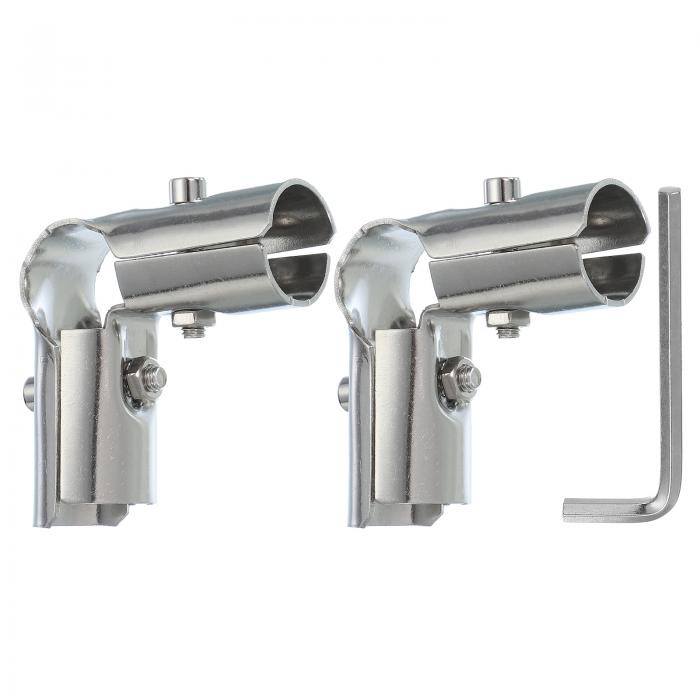 PATIKIL 1インチ 3 ウェイパイプクランプコネクター、2個 ステンレス鋼 L字形 チェーンリンクフェンスクランプ コートラッ ク ストアシェルフ ブ ラ...