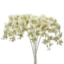 PATIKIL 造花 部屋 インテリア 胡蝶蘭 花束 105cm 6本入り リアルタッチ フェイクフラワー 屋内 花瓶 ホーム 結婚日 記念日 デコレーション用 グレー緑