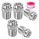 M METERXITY 表面洗浄チップ 5個パック - 40度 1/4" NPT オス 高圧洗浄機ノズル クリーナーノズル交換用 ステンレススチール シーリングテープ付き ウォーターガンに適用 (1mmオリフィス)