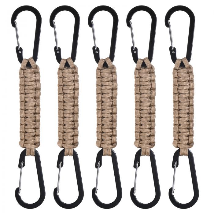M METERXITY 5パック クリップ付きブレードパラコードキーチェーン 7.9" パラコードランヤードクリップ..
